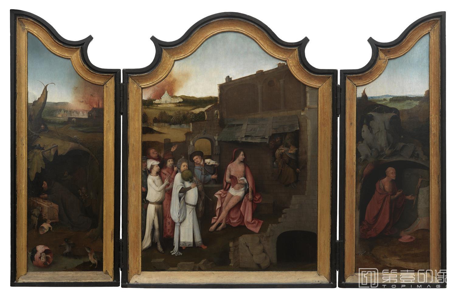 油画-比利时格罗宁格博物馆-Jheronimus Bosch-Job triptych-181